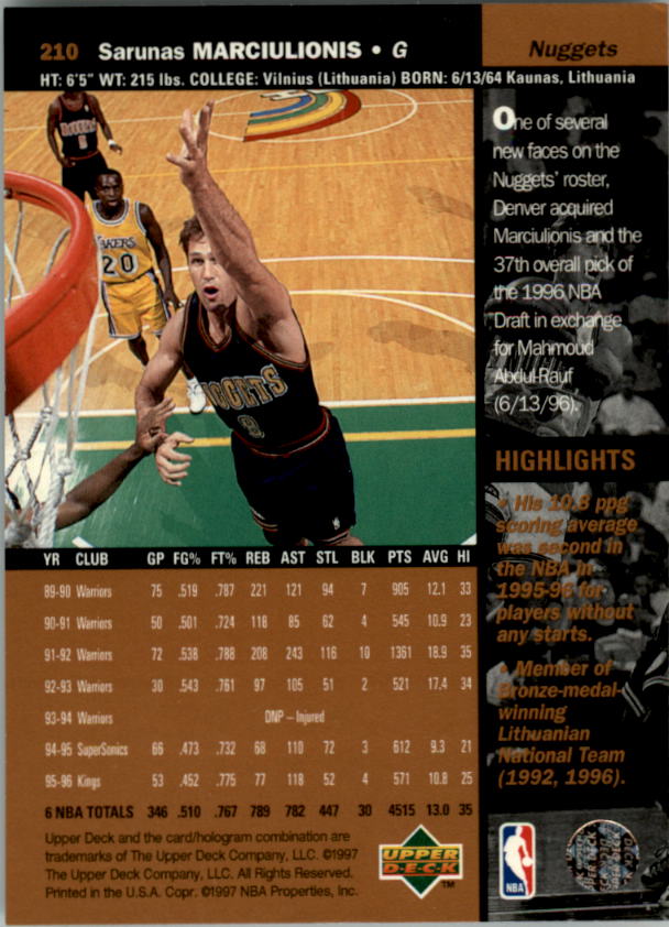 B2146- 1996-97 Upper Deck Bk Cards 1-250 +Rookies -You Pick- 15+ FREE US SHIP - Picture 259 of 449