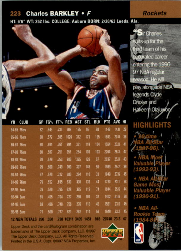 B2146- 1996-97 Upper Deck Bk Cards 1-250 +Rookies -You Pick- 15+ FREE US SHIP - Picture 275 of 449