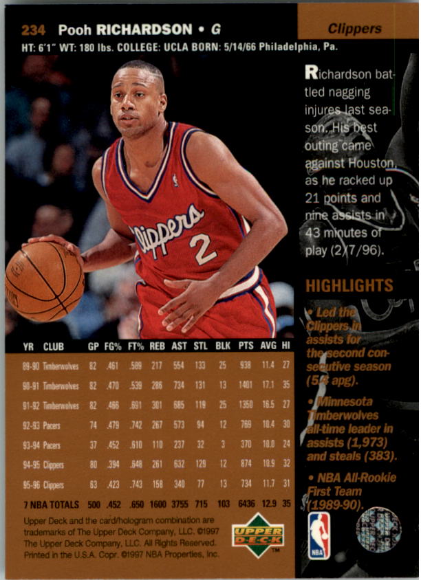 B2146- 1996-97 Upper Deck Bk Cards 1-250 +Rookies -You Pick- 15+ FREE US SHIP - Picture 291 of 449