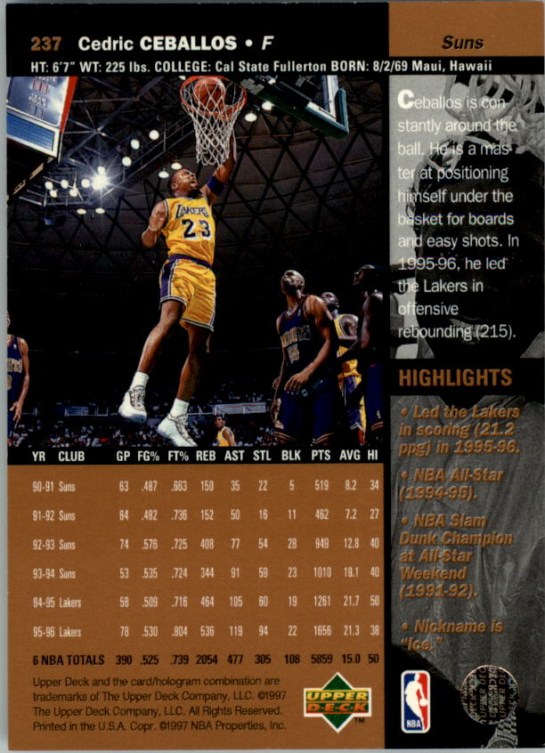 B2146- 1996-97 Upper Deck Bk Cards 1-250 +Rookies -You Pick- 15+ FREE US SHIP - Picture 297 of 449