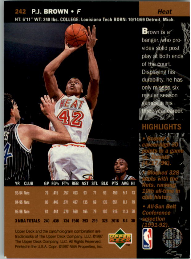 B2146- 1996-97 Upper Deck Bk Cards 1-250 +Rookies -You Pick- 15+ FREE US SHIP - Picture 301 of 449