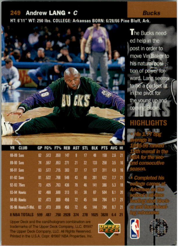 B2146- 1996-97 Upper Deck Bk Cards 1-250 +Rookies -You Pick- 15+ FREE US SHIP - Picture 313 of 449