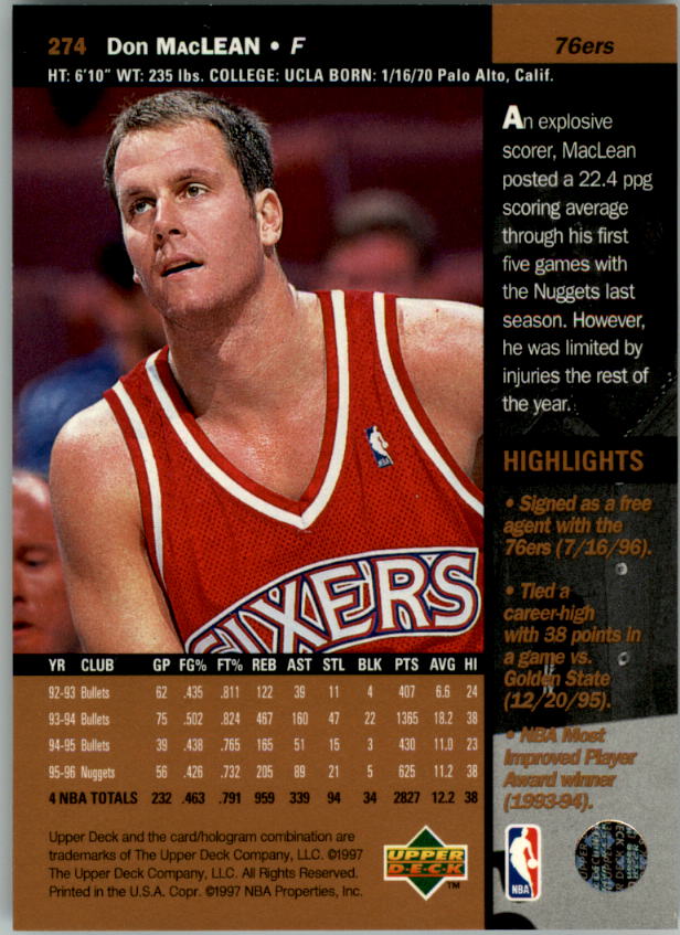 B2146- 1996-97 Upper Deck Bk Cards 1-250 +Rookies -You Pick- 15+ FREE US SHIP - Picture 353 of 449