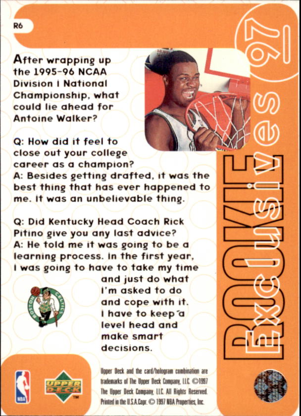 1996-97 Upper Deck Rookie Exclusives #R6 Antoine Walker