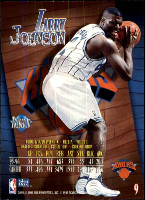 1996-97 Z-Force #9 Larry Johnson back image