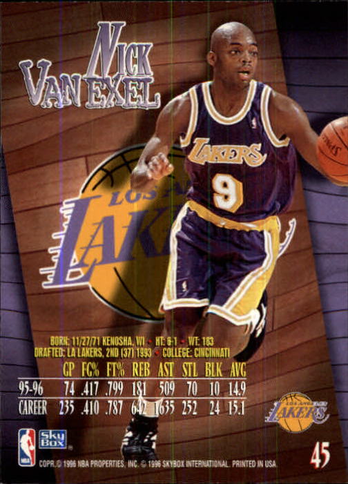 1996-97 Z-Force #45 Nick Van Exel
