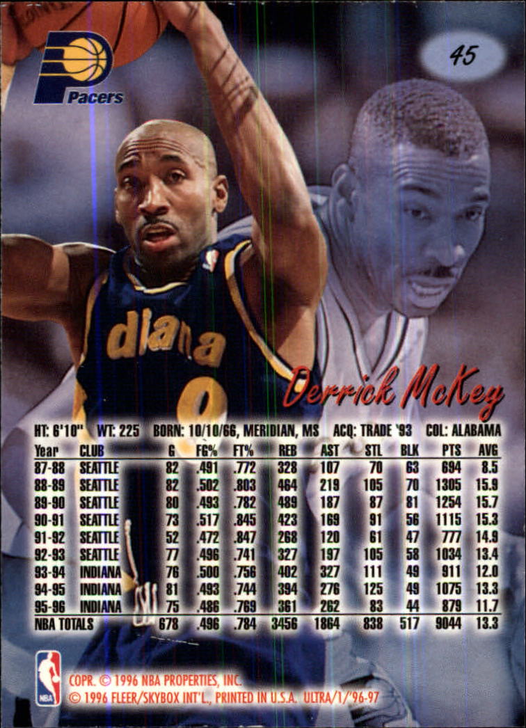 1996-97 Ultra #45 Derrick McKey back image