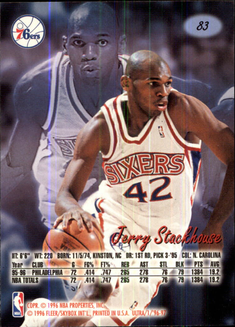 1996-97 Ultra #83 Jerry Stackhouse back image