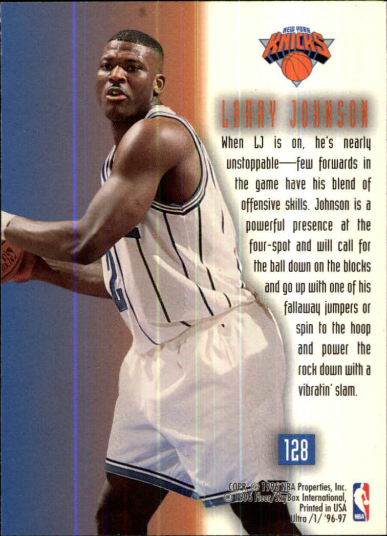 1996-97 Ultra #128 Larry Johnson OTB back image