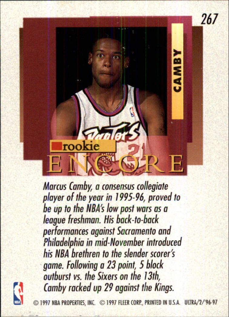 1996-97 Ultra #267 Marcus Camby RE back image