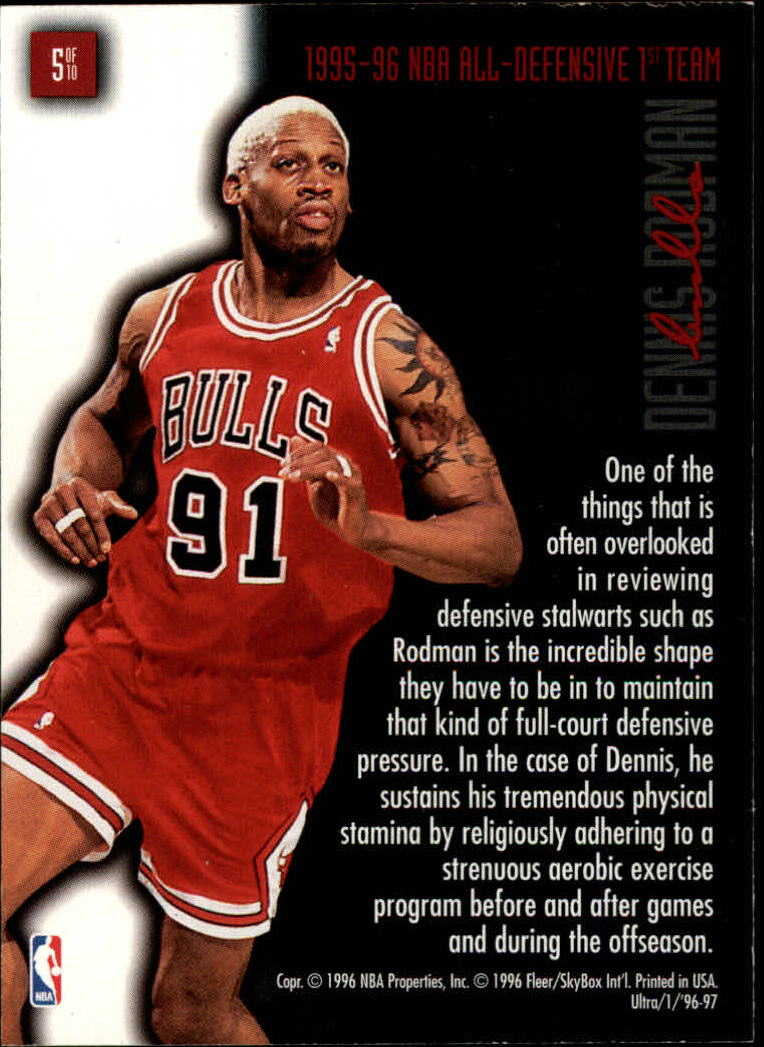 1996-97 Ultra Full Court Trap #5 Dennis Rodman - NM-MT