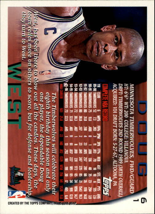1996-97 Topps NBA at 50 #61 Doug West back image