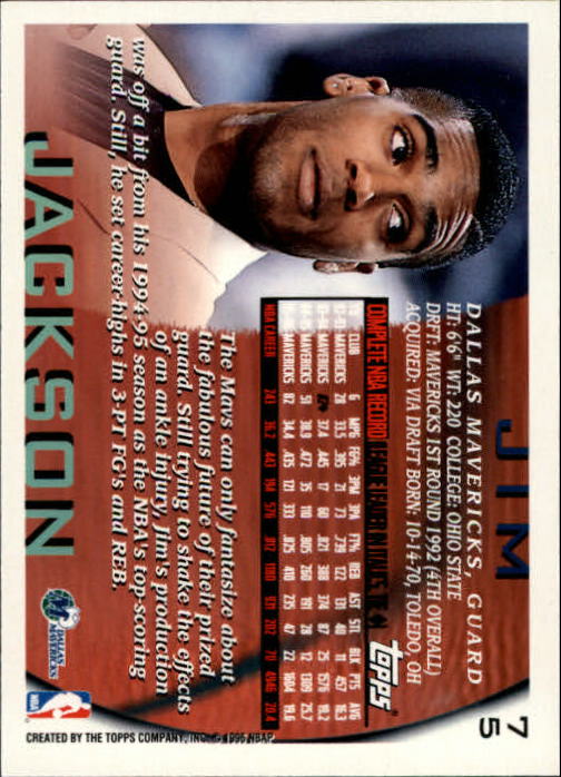 1996-97 Topps NBA at 50 #75 Jim Jackson back image