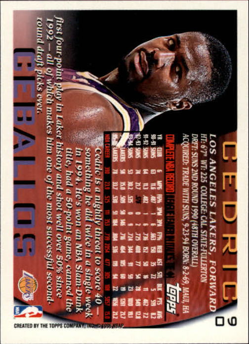 1996-97 Topps NBA at 50 #90 Cedric Ceballos back image
