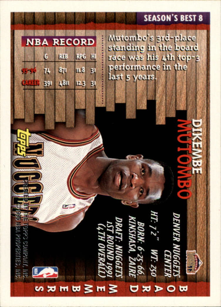 1996-97 TOPPS SEASON'S BEST BASKETBALL ASSORTED SINGLES U-PICK - Picture 7 of 18