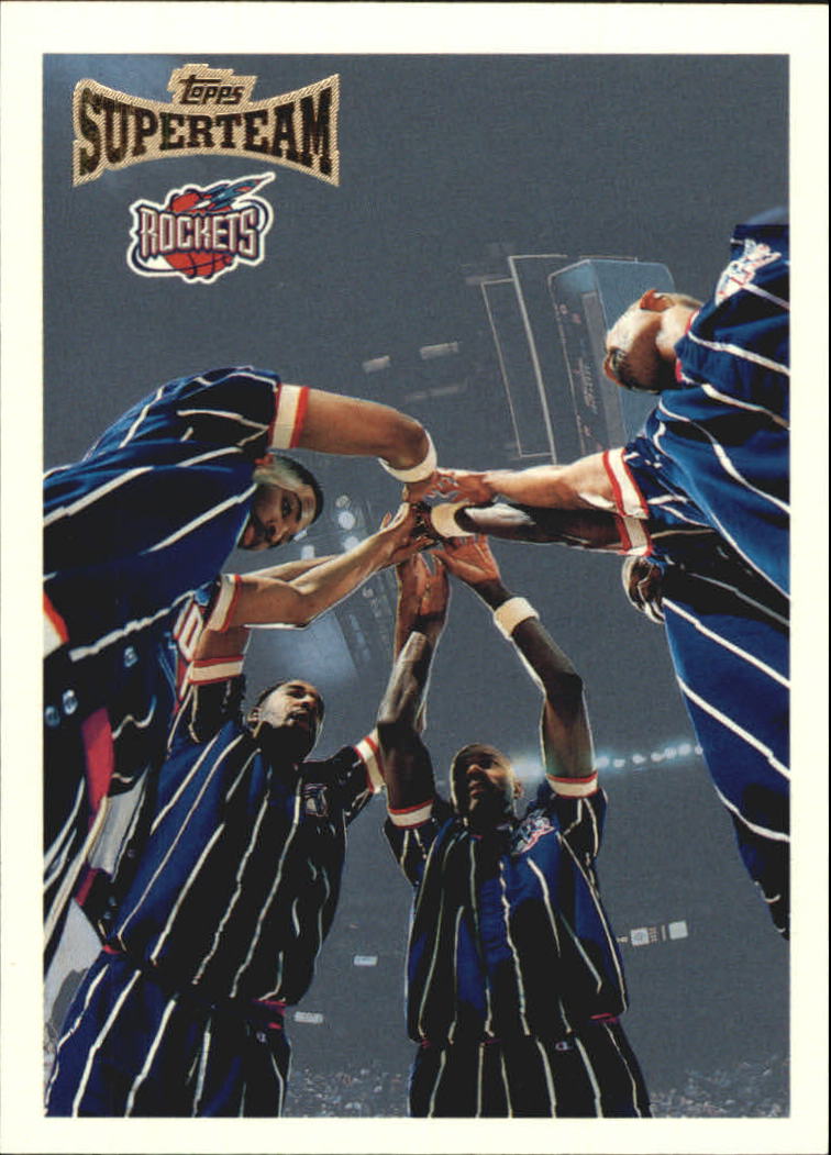 1996-97 Topps Super Teams #ST10 Houston Rockets/Hakeem Olajuwon/Robert Horry/Chucky Brown/Eldridge Recasner/Clyde Drexler