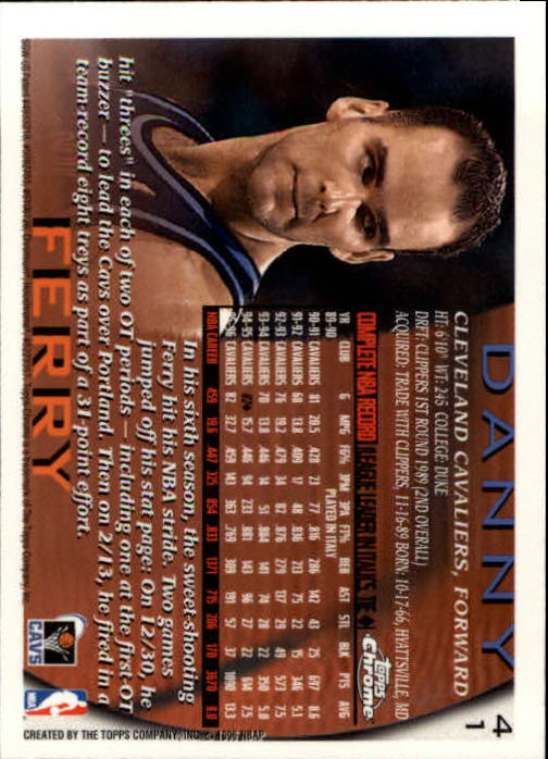 1996-97 Topps Chrome #41 Danny Ferry back image