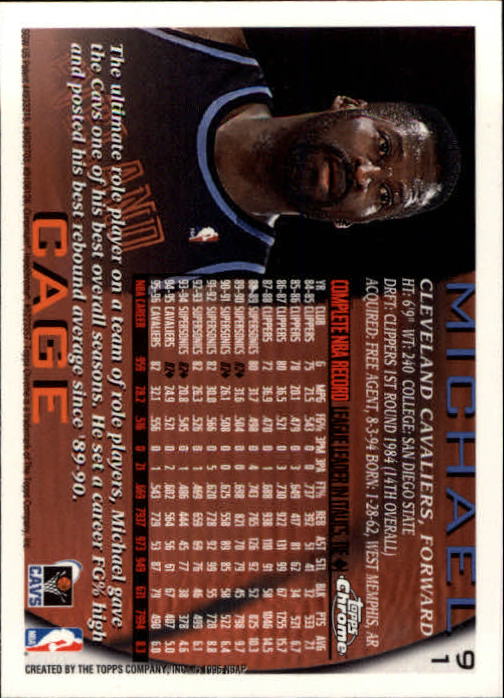 1996-97 Topps Chrome #91 Michael Cage back image
