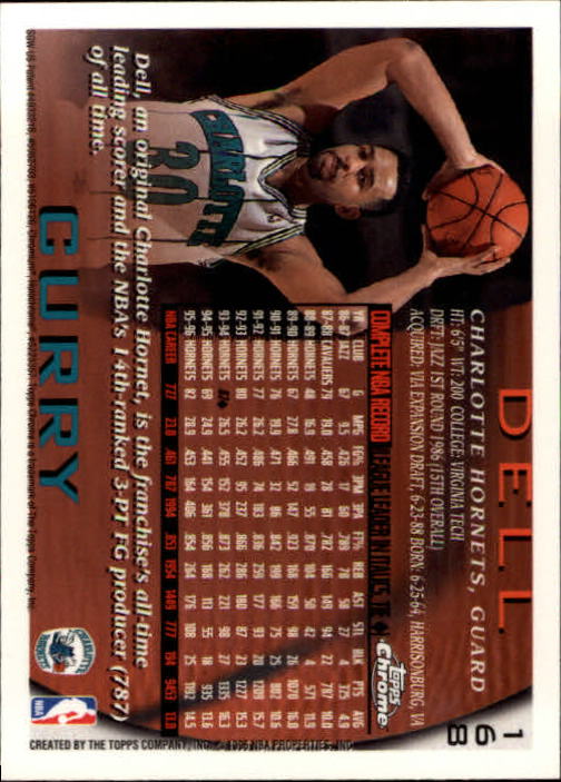 1996-97 Topps Chrome #168 Dell Curry back image
