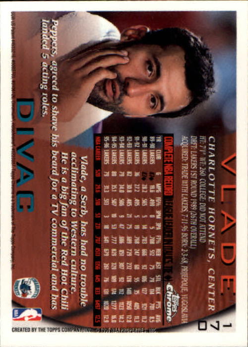 1996-97 Topps Chrome #170 Vlade Divac back image
