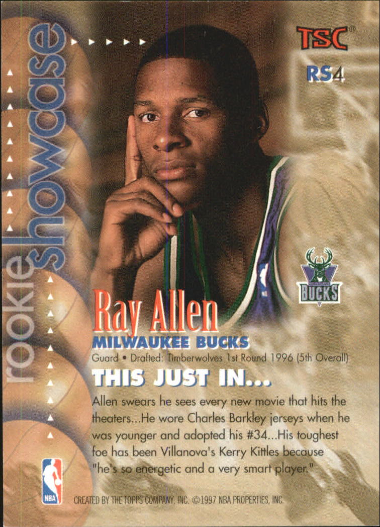 1996-97 Stadium Club Rookie Showcase #RS4 Ray Allen back image