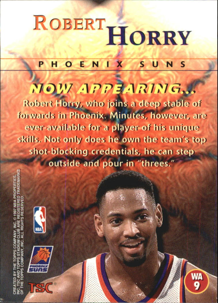 1996-97 Stadium Club Welcome Additions #WA9 Robert Horry back image