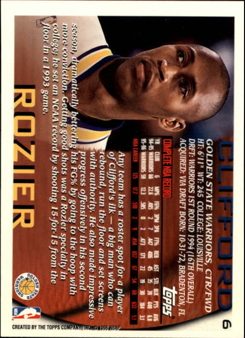 1996-97 Topps Clifford Rozier #6 