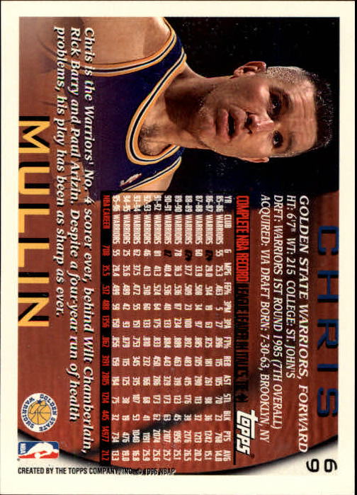1996-97 Topps #69 Chris Mullin back image