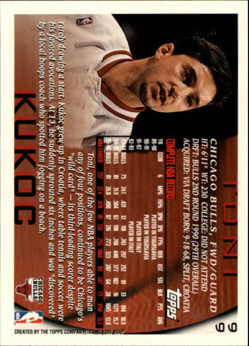 1996-97 Topps #99 Toni Kukoc back image