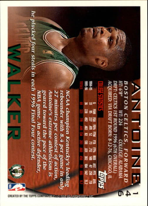 1996-97 Topps #146 Antoine Walker RC back image