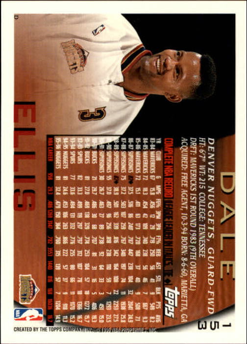 1996-97 Topps #153 Dale Ellis back image