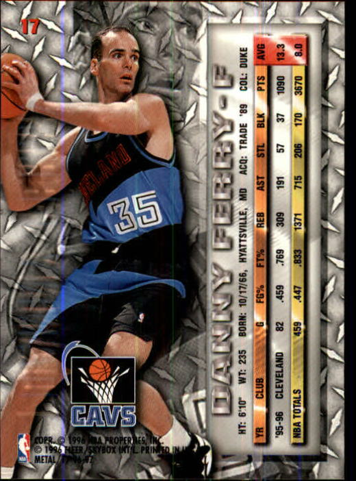 1996-97 Metal #17 Danny Ferry back image