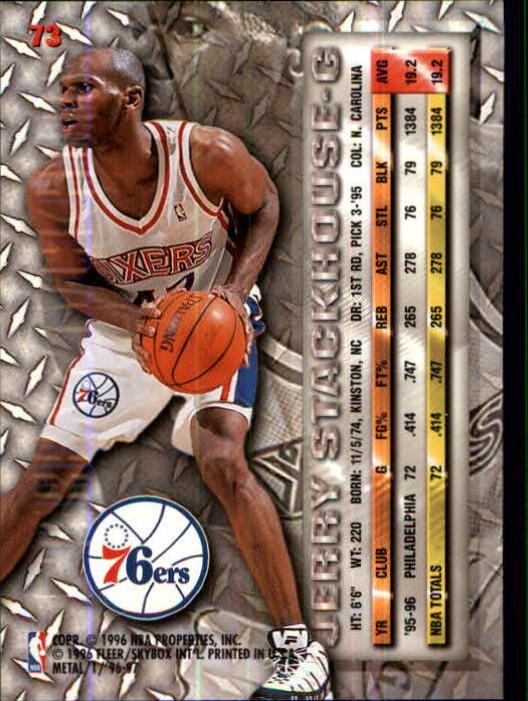 1996-97 Metal #73 Jerry Stackhouse back image