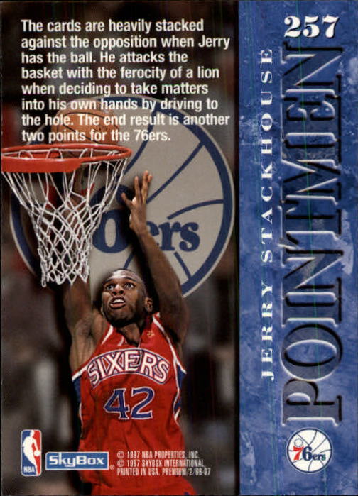 1996-97 SkyBox Premium #257 Jerry Stackhouse PM back image