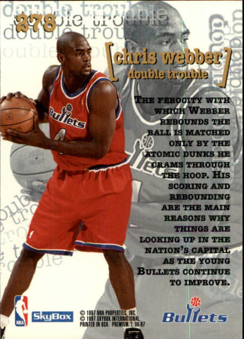 1996-97 SkyBox Premium #278 Chris Webber DT back image