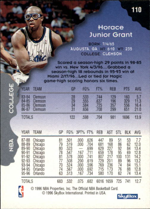 1996/1997 Hoops Basketball "Main Set" Base Cards #1 to #200 - Picture 209 of 386