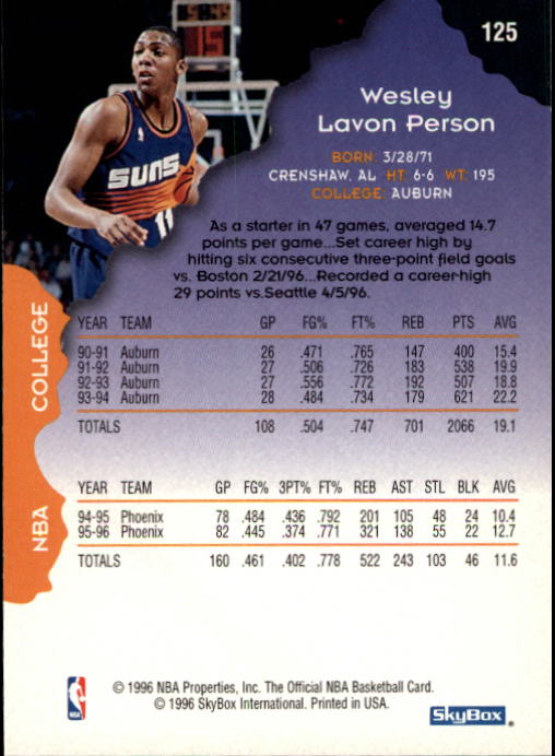1996/1997 Hoops Basketball "Main Set" Base Cards #1 to #200 - Picture 239 of 386
