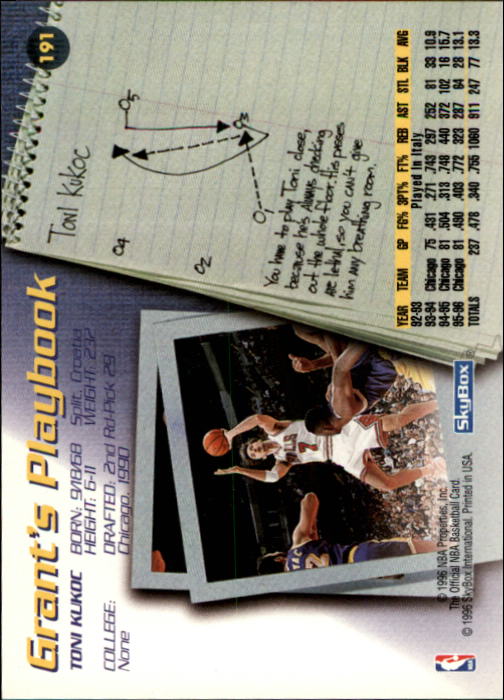 1996-97 Hoops #191 Toni Kukoc PLA back image