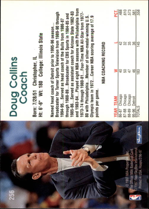 1996-97 Hoops #256 Doug Collins CO back image