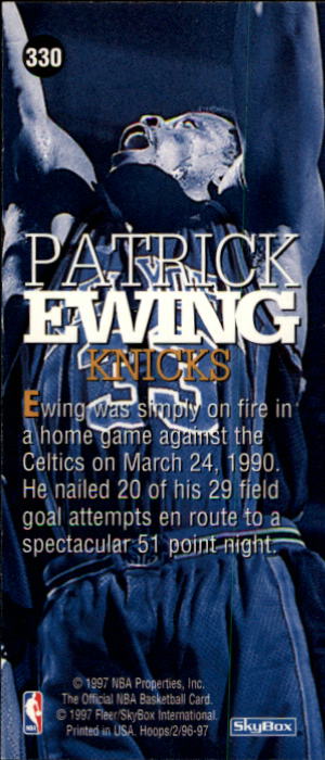 1996-97 Hoops #330 Patrick Ewing CBG back image