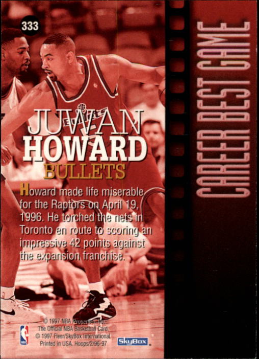1996-97 Hoops #333 Juwan Howard CBG back image