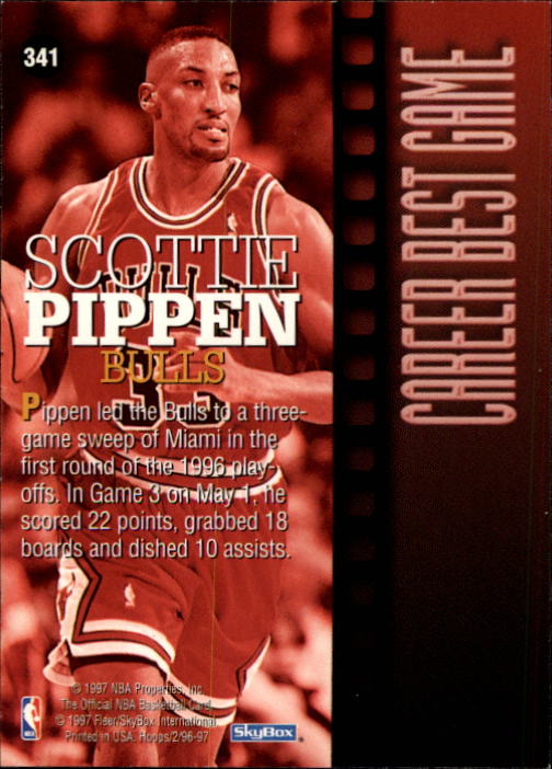 1996-97 Hoops #341 Scottie Pippen CBG back image