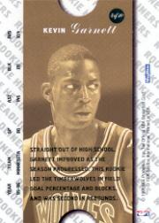 1996-97 Hoops Rookie Headliners #4 Kevin Garnett back image