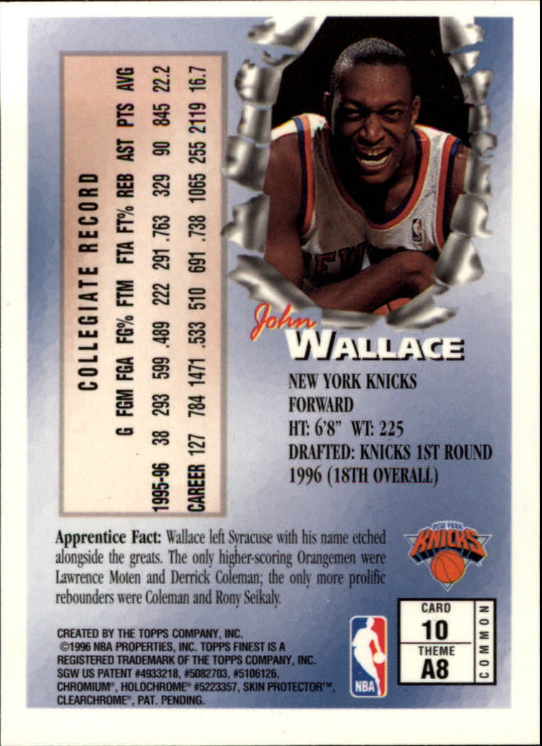 1996-97 Finest #10 John Wallace B RC back image