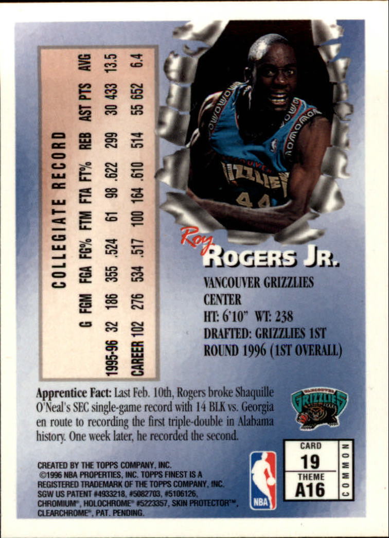 1996-97 Finest #19 Roy Rogers B RC back image
