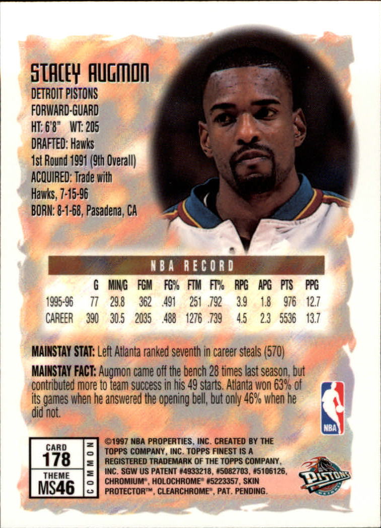 1996-97 Finest #178 Stacey Augmon B back image