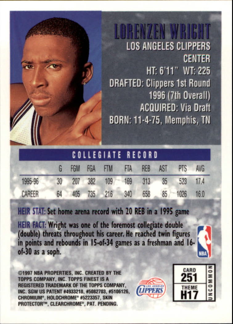 1996-97 FINEST BASKETBALL ASSORTED SINGLES U-PICK 250-289 - Picture 5 of 49