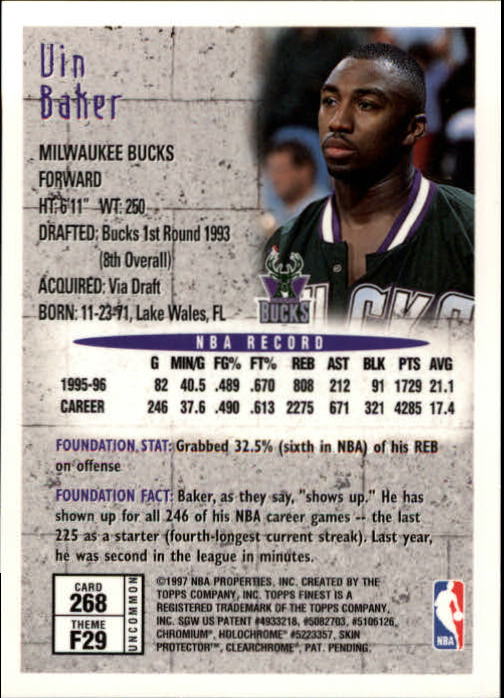 1996-97 FINEST BASKETBALL ASSORTED SINGLES U-PICK 250-289 - Picture 35 of 49