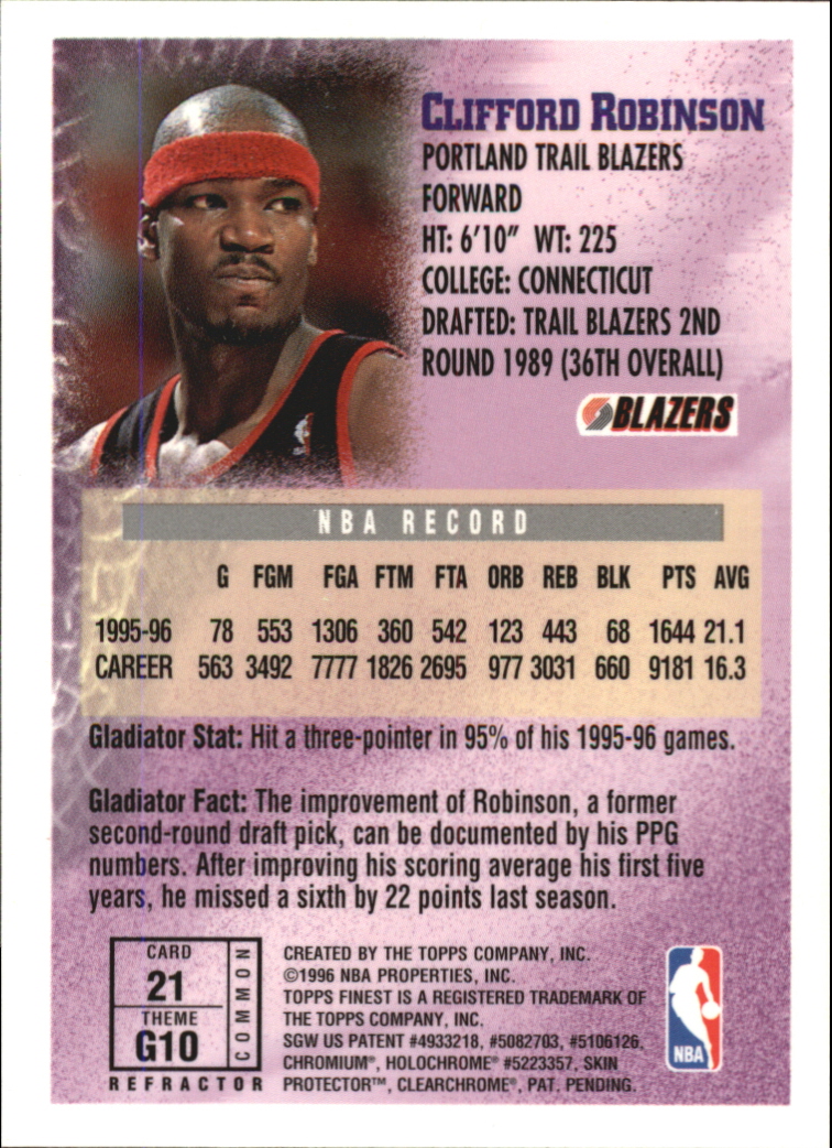 1996-97 Finest Refractors #21 Clifford Robinson B back image