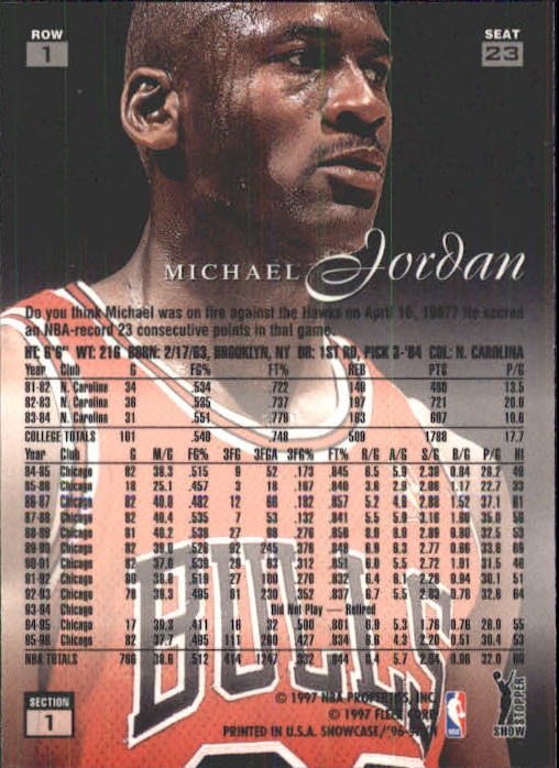 1996-97 Flair Showcase Row 1 #23 Michael Jordan - NM